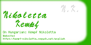 nikoletta kempf business card